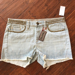 BLANK Relax'd Shortie Fryed/ Studded Jeans Shorts